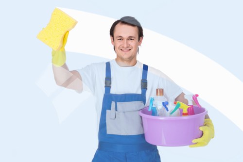 Cleaning team preparing a furnished rental in Earlscourt