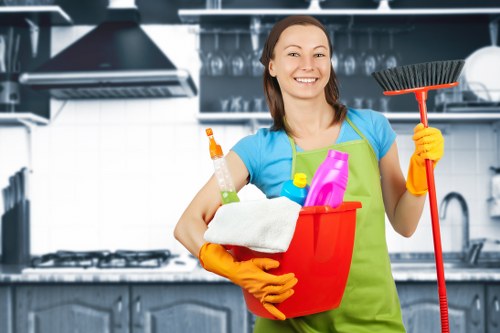 Preparation and spot treatment before carpet cleaning in an Earlscourt business