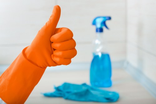 Cleaning technician treating stubborn fabric stains in Earlscourt