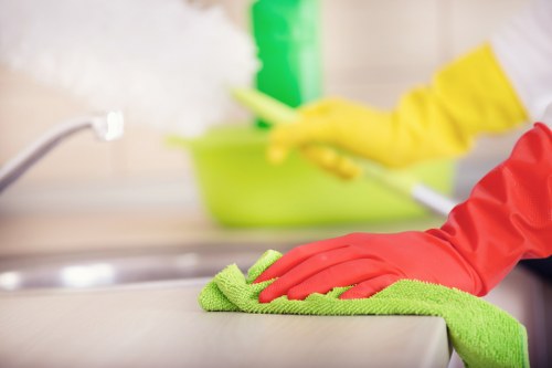 Cleaner preparing equipment for an agreed job